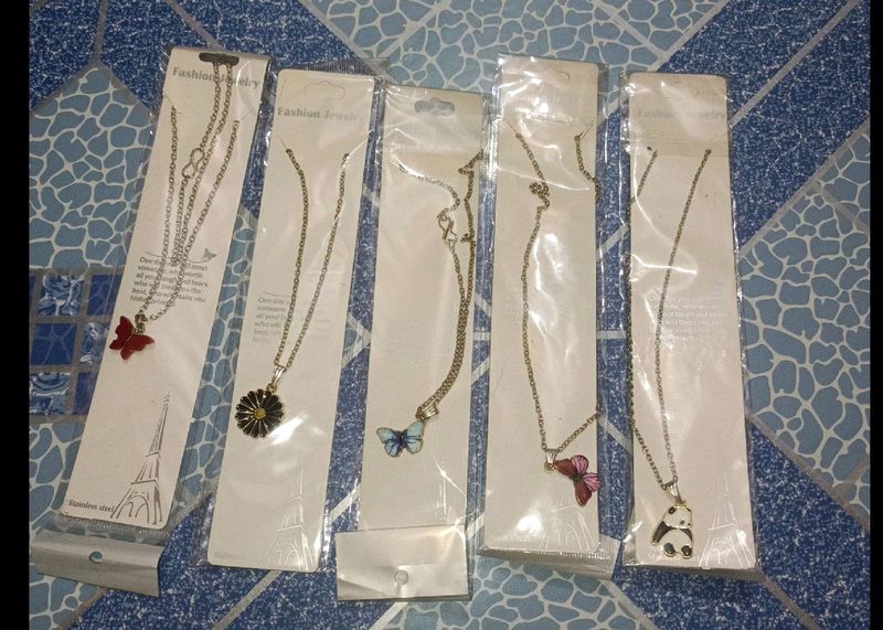 Pack Of 5 Butterfly Chain With Pendent