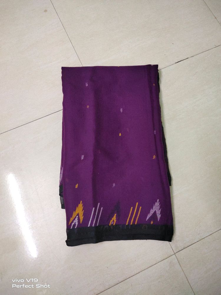 Purple Cotton Saree