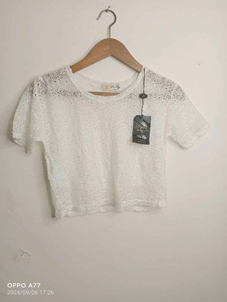 White Colour Casual Top (Girl' s)