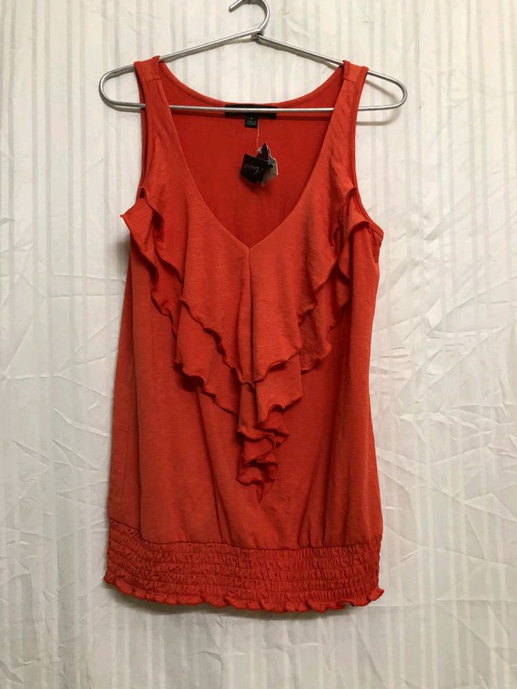 Orange Sleevless Top