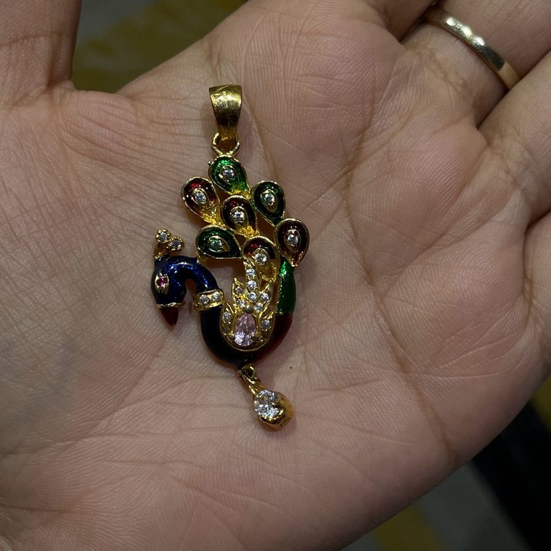 Peacock Gold Plated Pendant