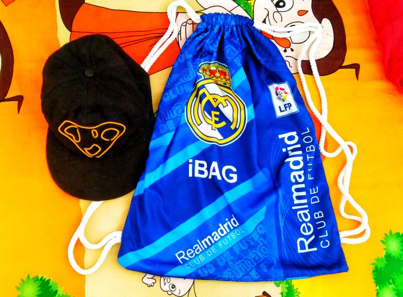 Combo Blue Bag Pake With Black Caps