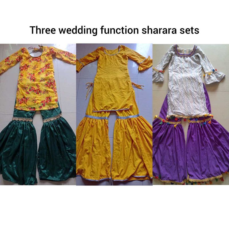 Haldi Mehendi Dholki Sharara Sets