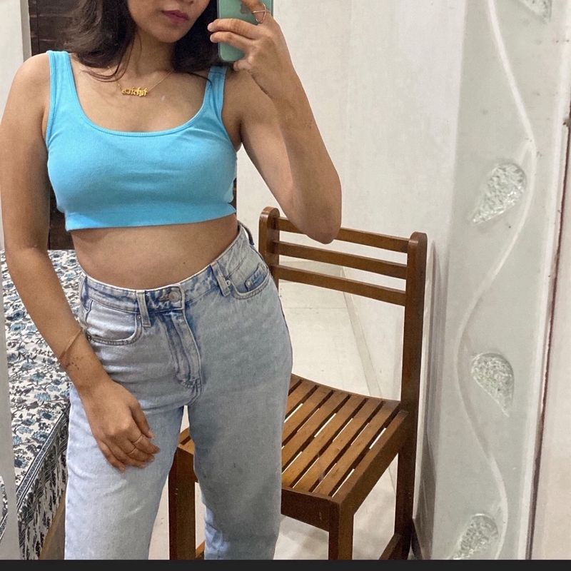 H&M Blue Crop Top