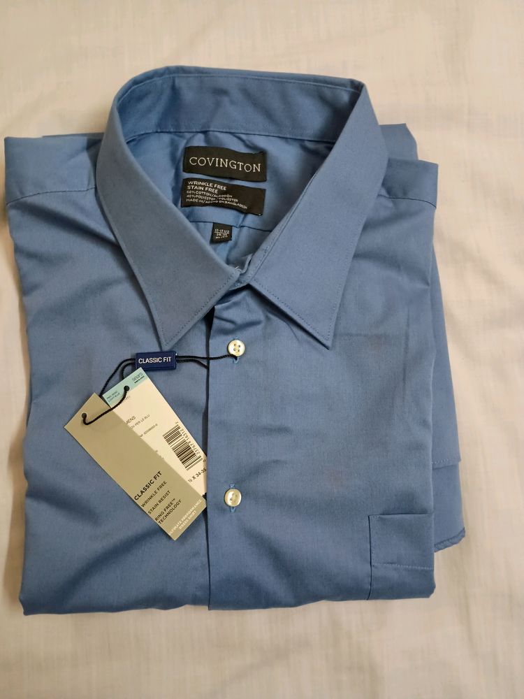 Covington Blue Classic Fit Men's Shirt (New)