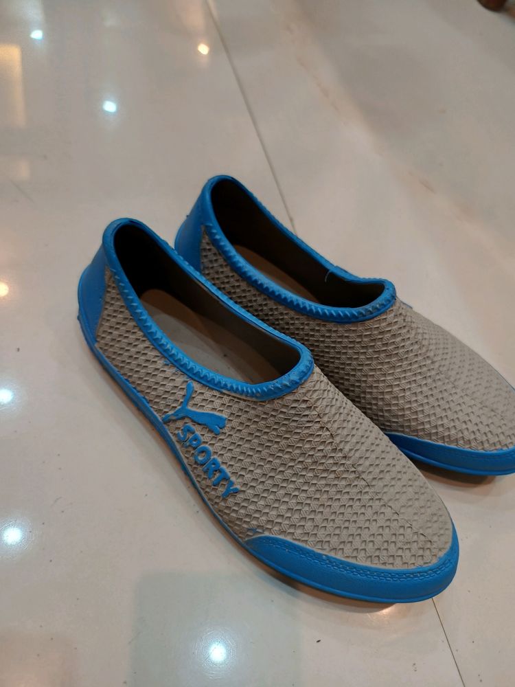 Blue Grey Rubber Shoes