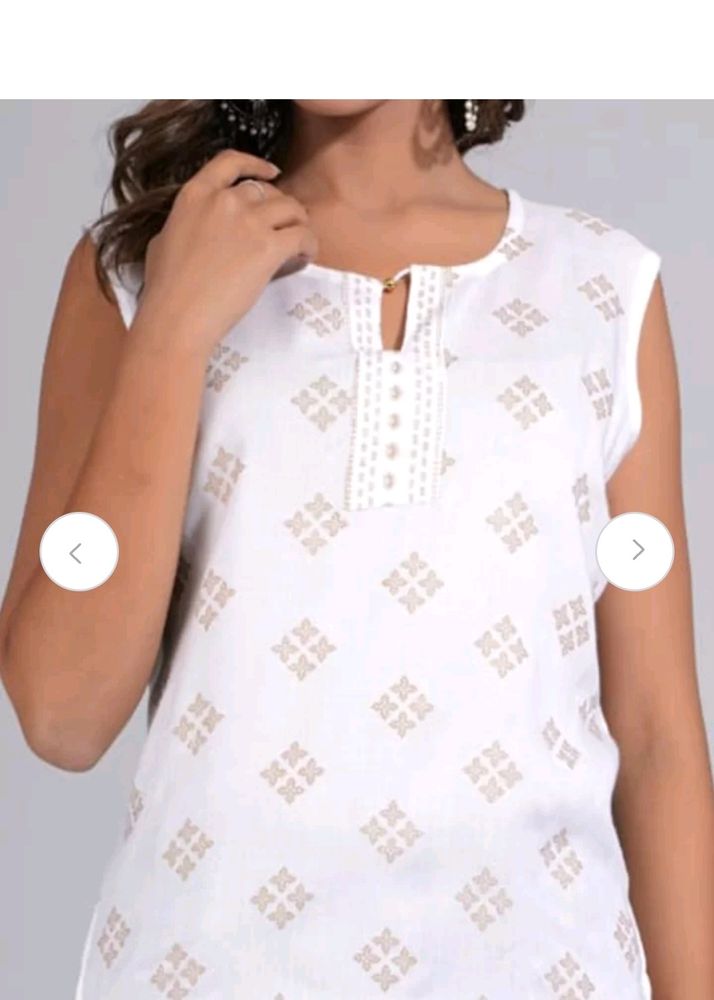 Myntra Keylock Printed Cotton Top