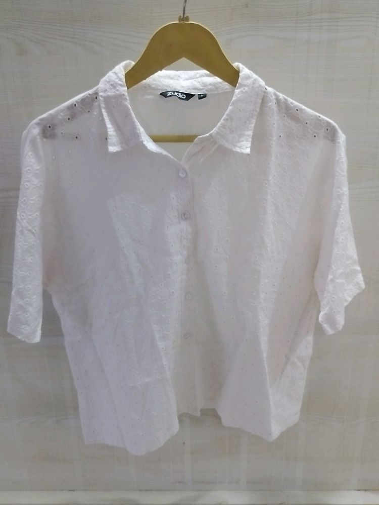 White Cutwork Shirt