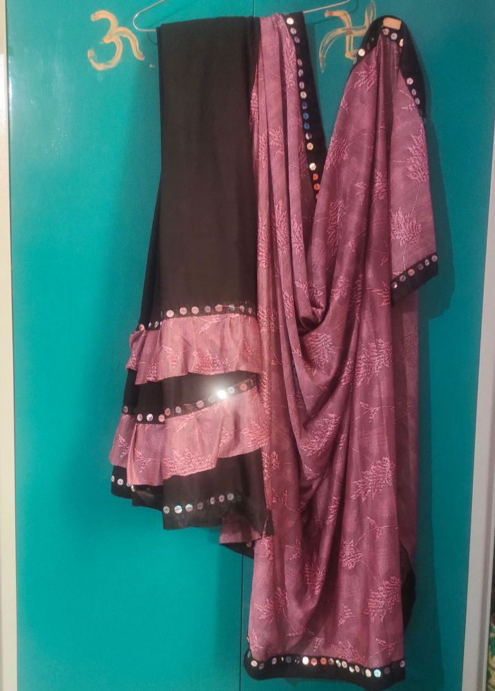 Lycra Blend Ruffle Saree