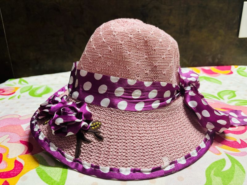 Purple Beach And Sun Hat