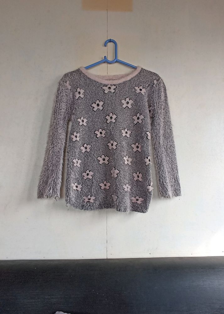 Daisy Print Angora Sweater