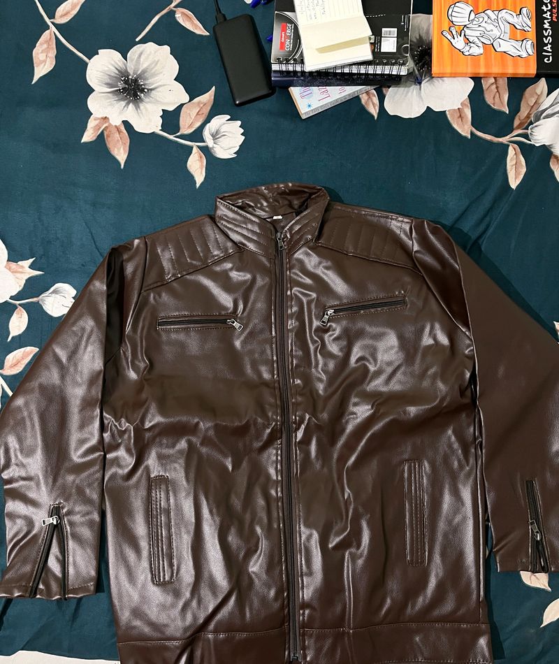 Full Sleeve Faux Leather Jacket- Men's