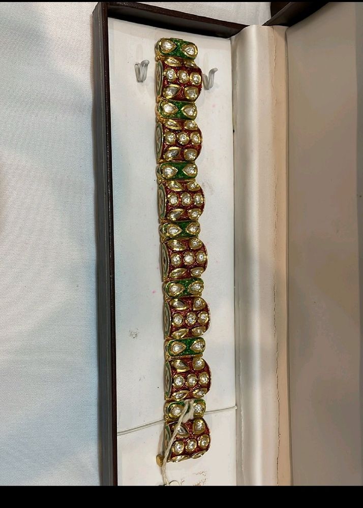 Red Green Polki Bracelet