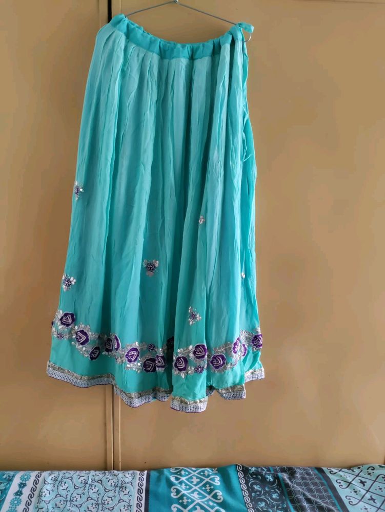 XL -XXL Sky Blue Lehenga Choli