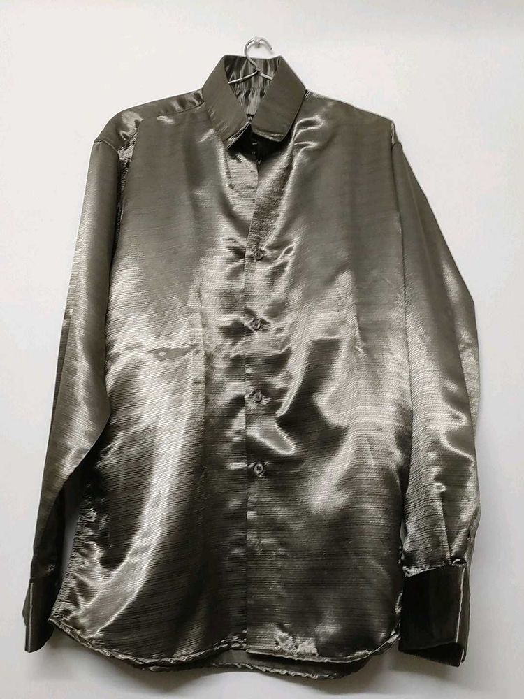 Shiny Metallic Brown Shirt