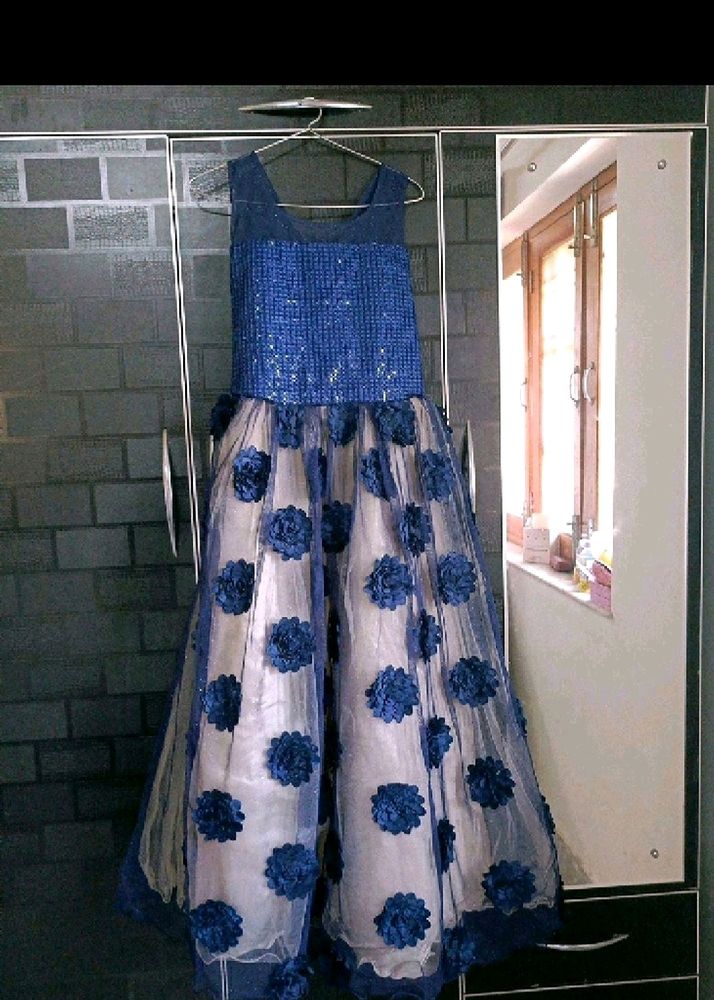 Dark Blue Color Long Gown