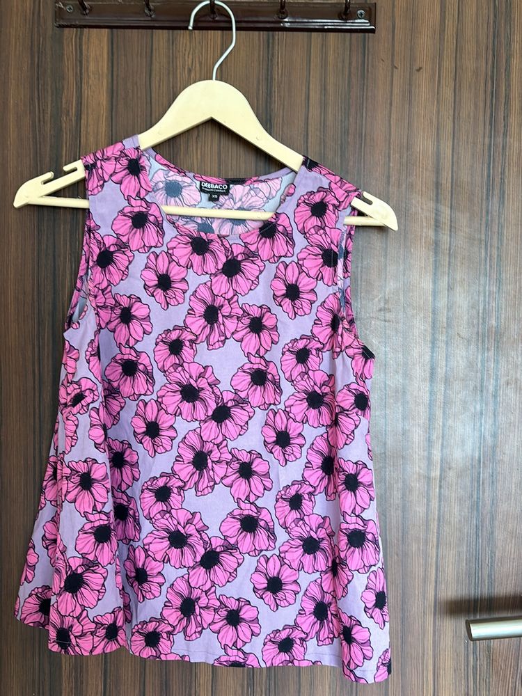 Floral Pink Sleeveless Top