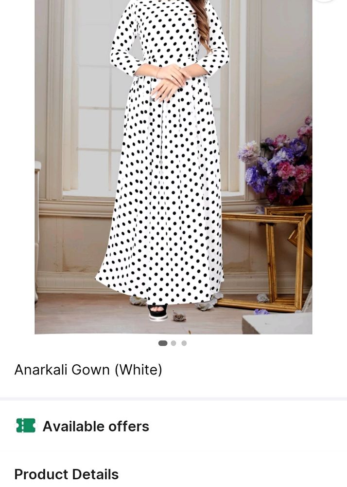 Full Frock With Polka Dots Unused New