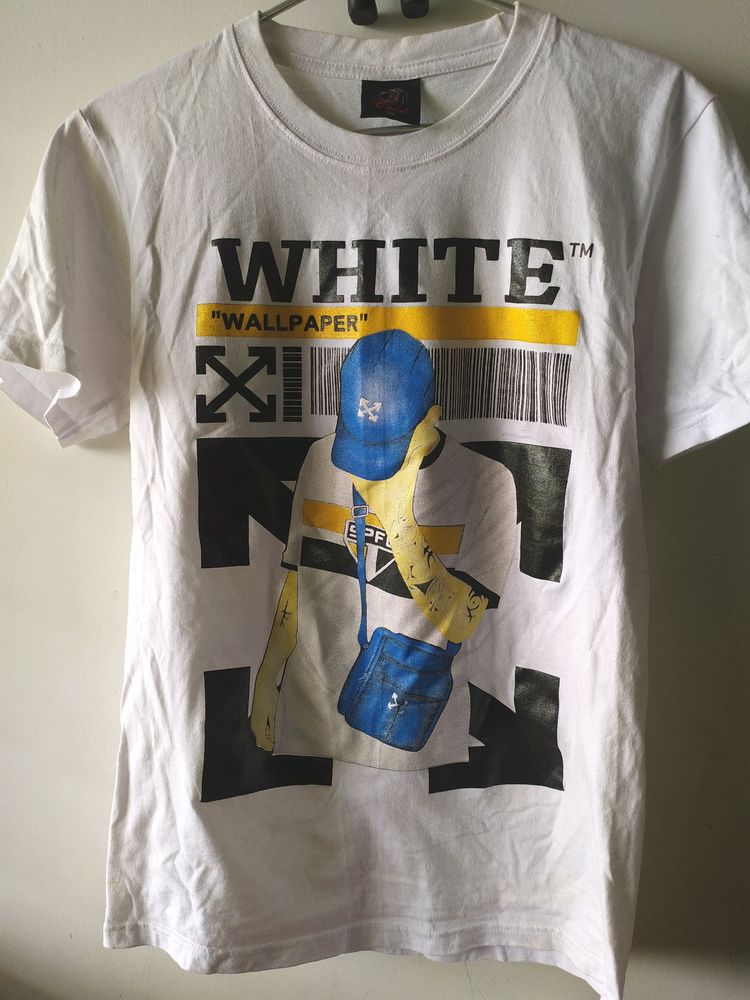 White Wallpaper Graphic Tshirt