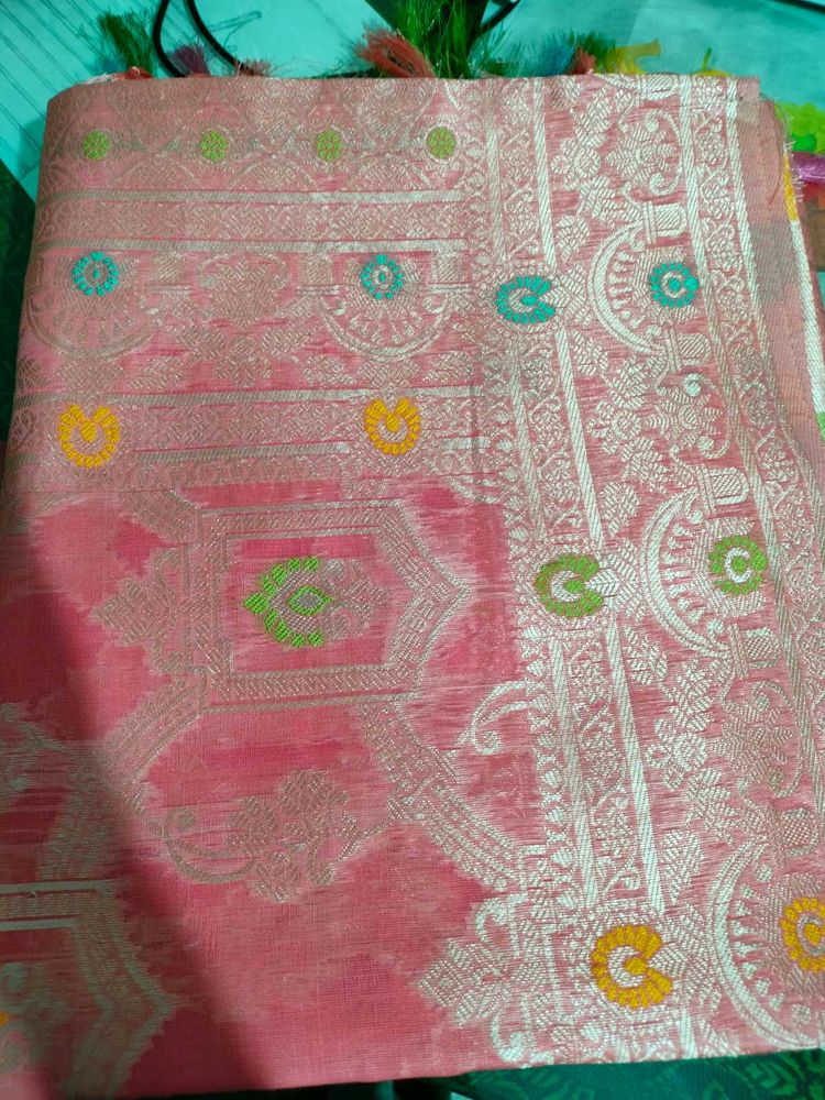 New Banarasi Soft Cotton Linen Saree