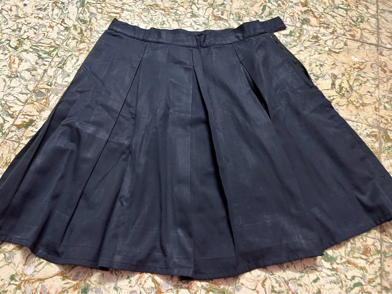 Women Navy Blue Pleaded Skirt