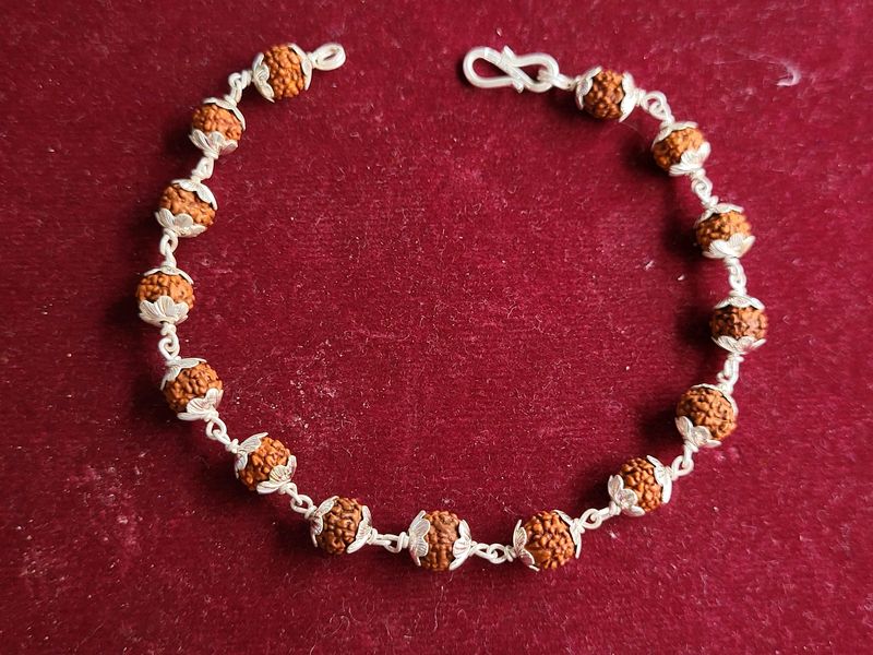 Silver Rudraksh Trendy Rakhi / Bracelet