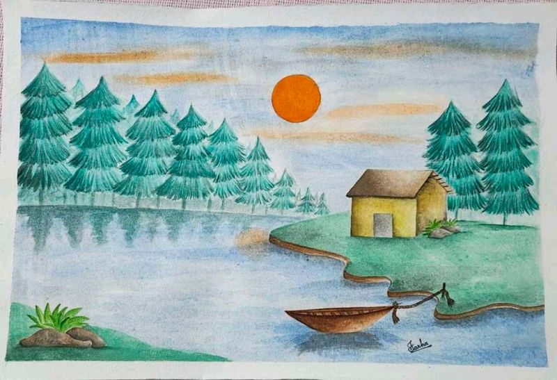 Beautiful Landscape Painting By My Sister