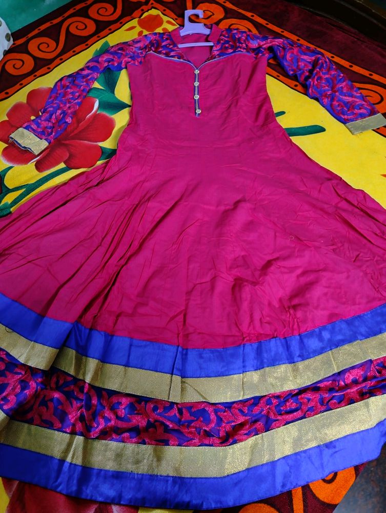 Pink And Blue Anarkali