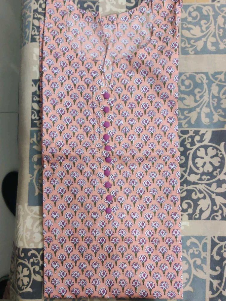 Peach Colour Long Kurti