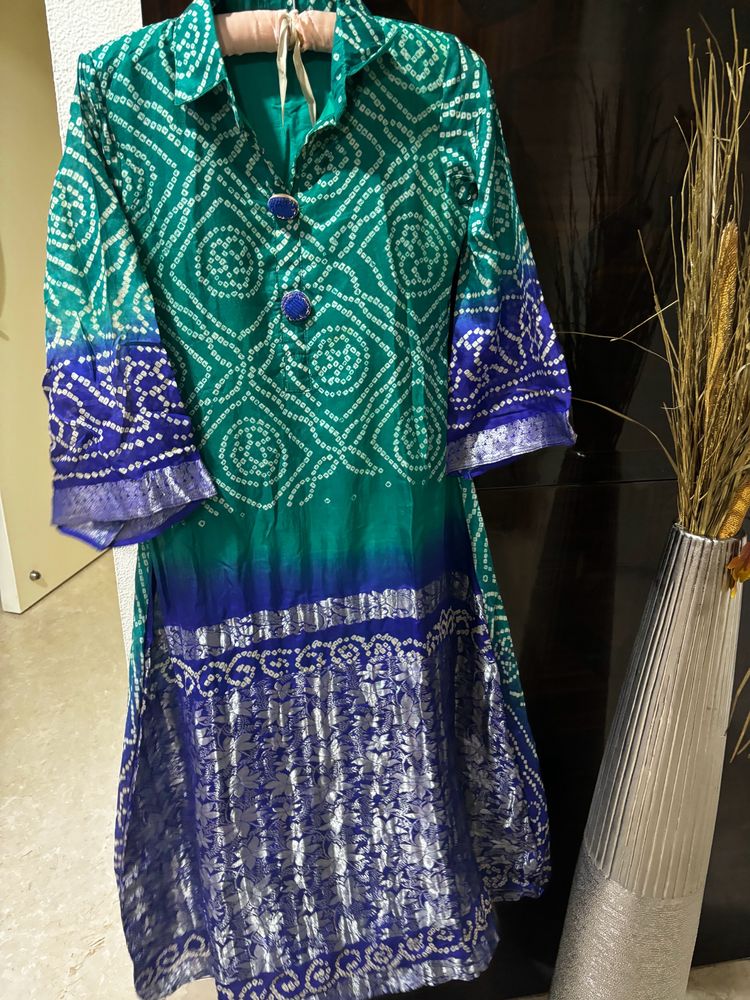 Bandhej A- line Kurti