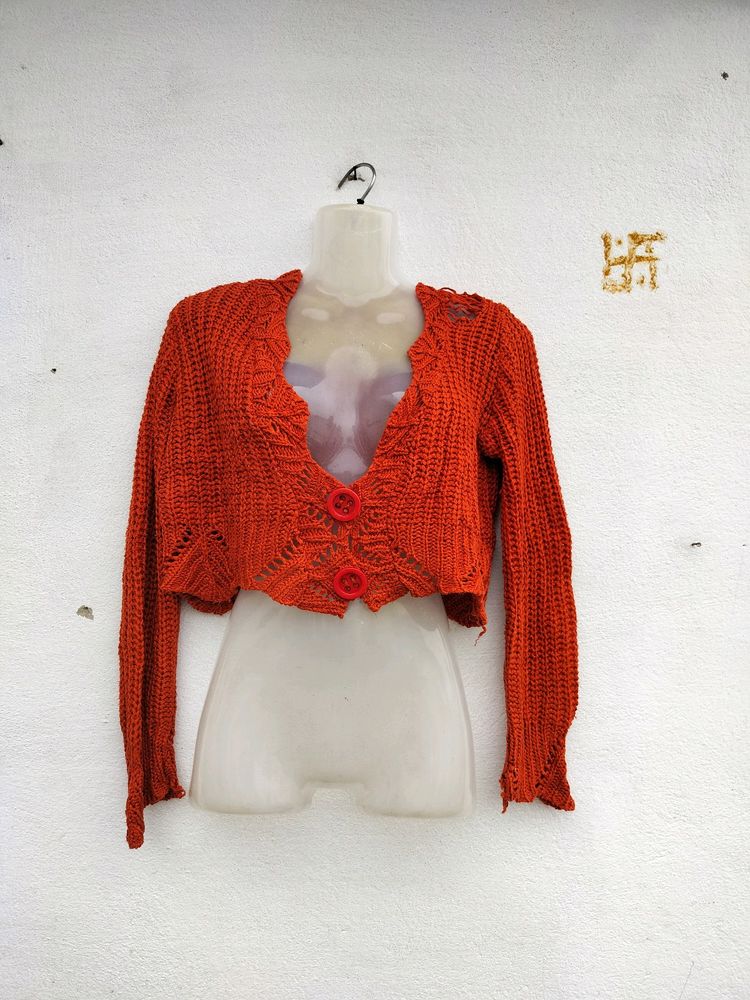 Orange Crochet Top