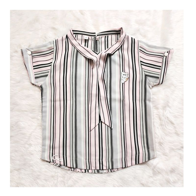 Chic Stripes and Stylish Details short length Top