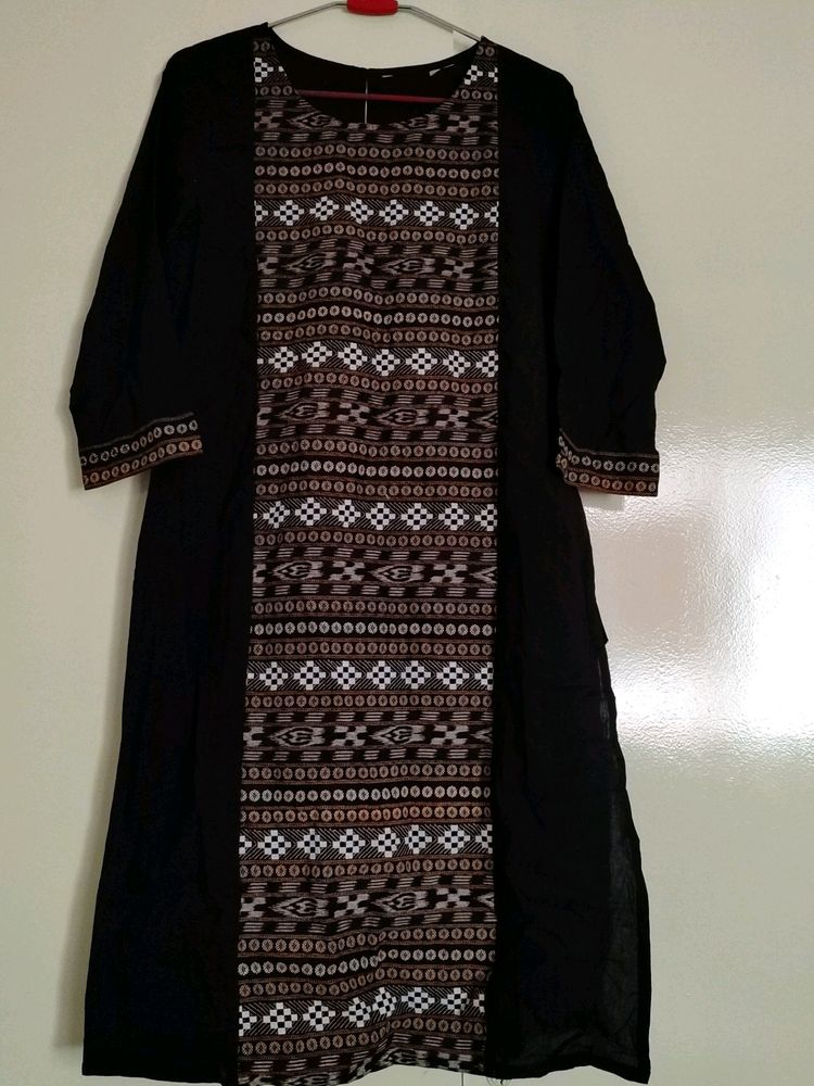 Black And Jacquard Fabric Kurti New