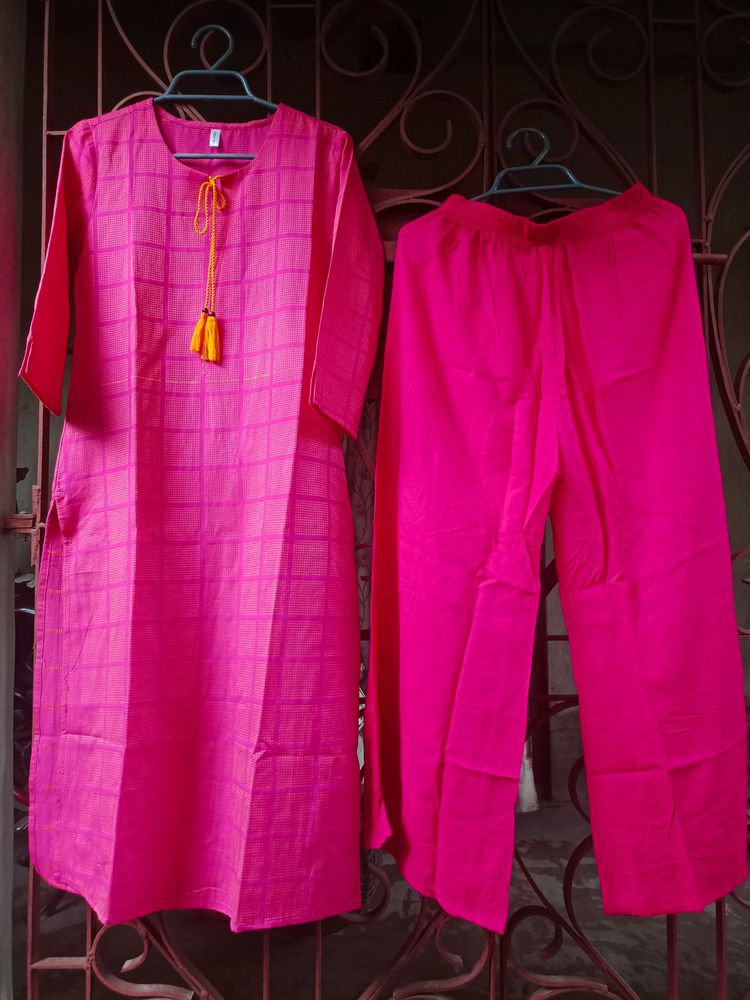 New Woven Kurta Set With Pant