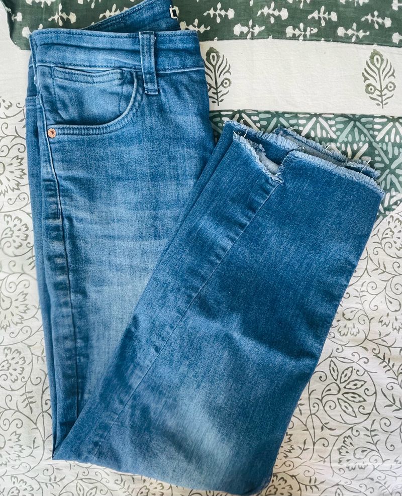 High Waist Denim Jeans Straight Fit