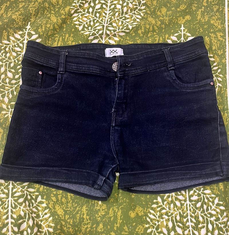 Black Denim Shorts