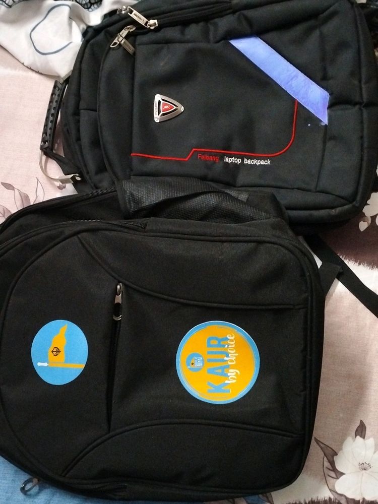 Combo Of 2 Black Big School And Laptop Bags