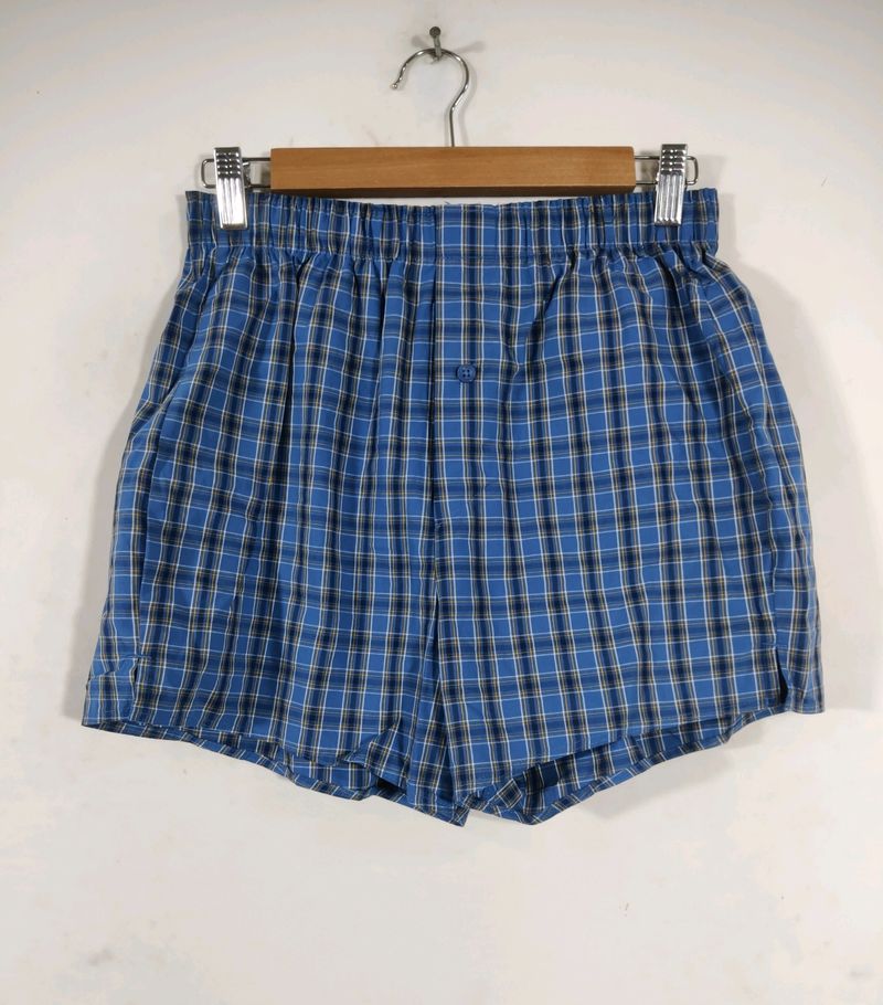 Mark & Spencer Blue Checkered Unisex Boxer