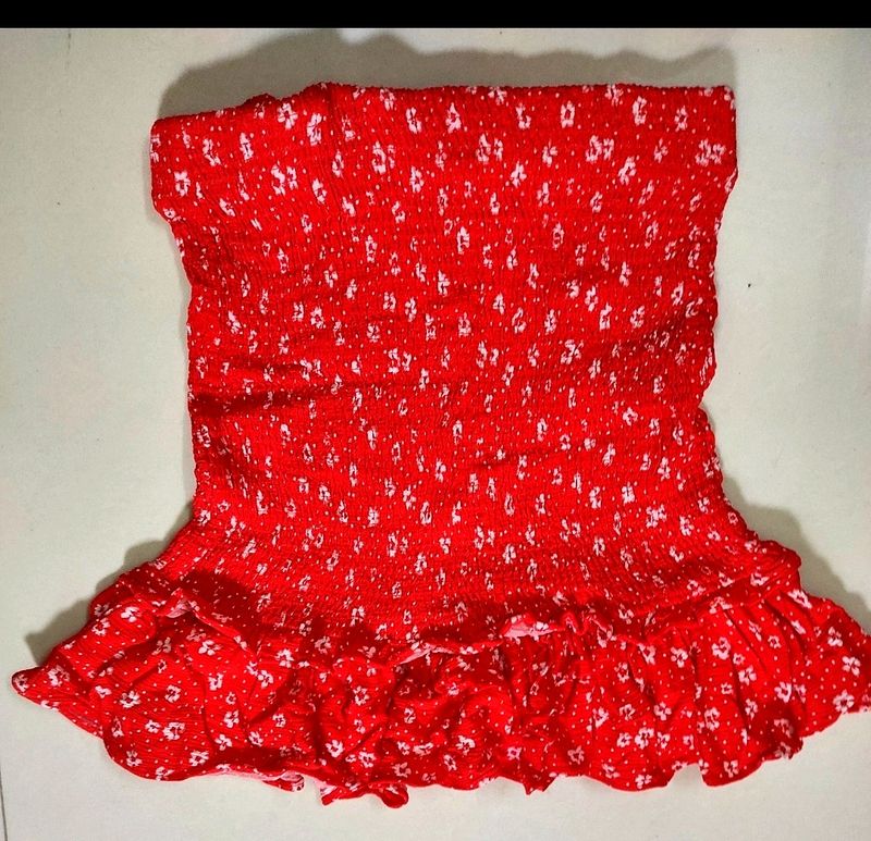 Mini Red Floral Skirt