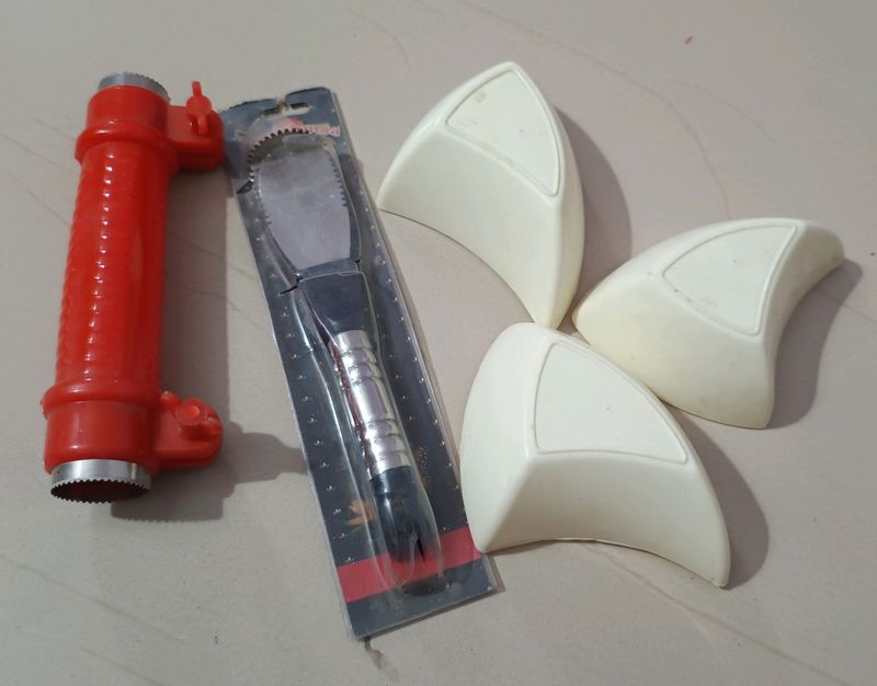 Corn Cutter,Peeler & Plastic Bowl Set - 3