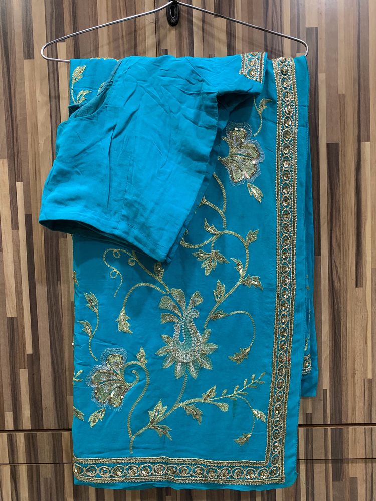 Blue Wedding Saree