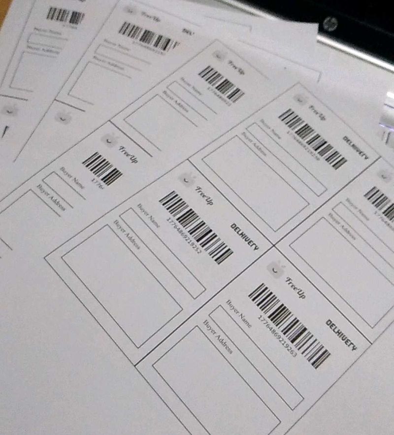 100 Piece B/W Non Sticky Shipping Labels