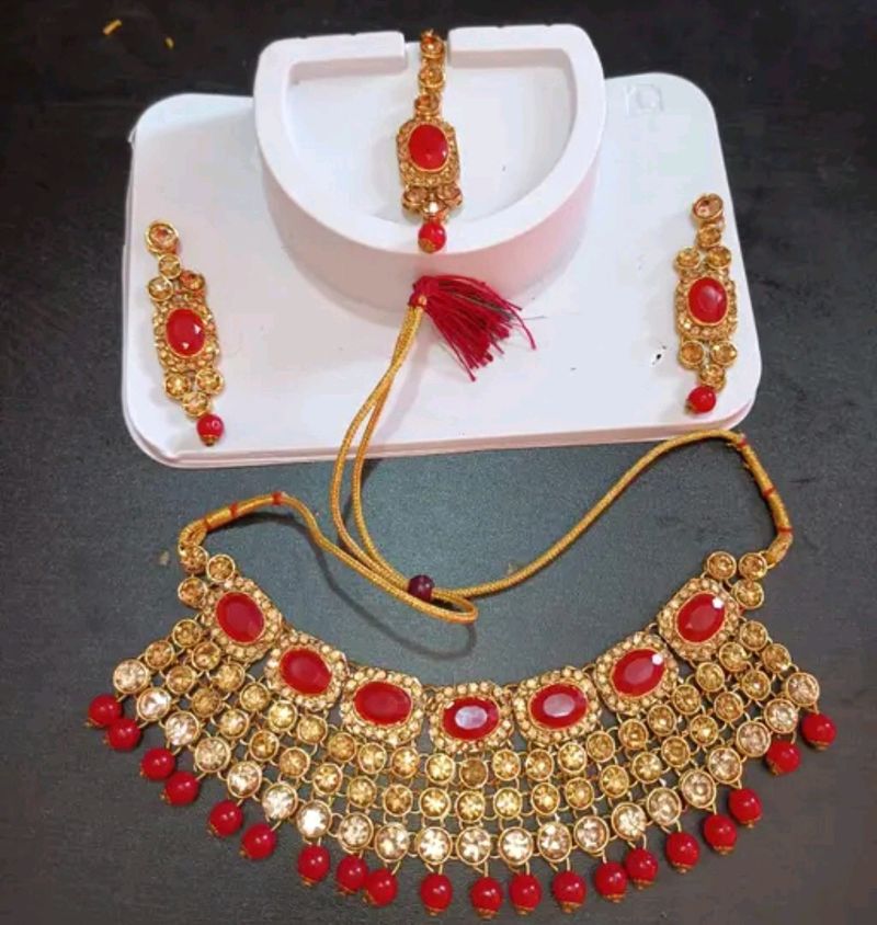 Ruby Heavy Bridal Choker Set