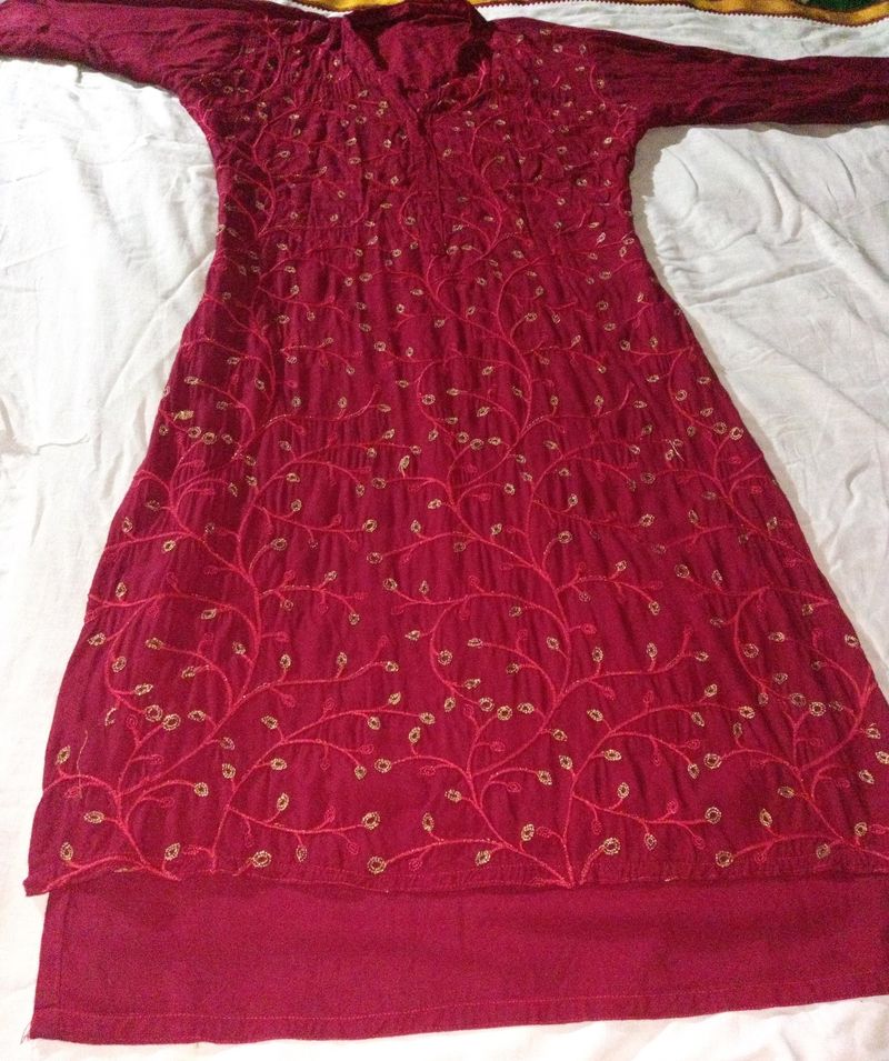 Beautiful Maroon Kurti🥰🥰🥰