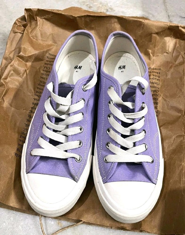 H&M CANVAS SNEAKERS LAVENDER COLOR EUR 40