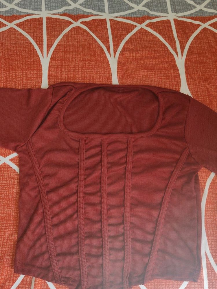 Maroon Full Sleeves Top