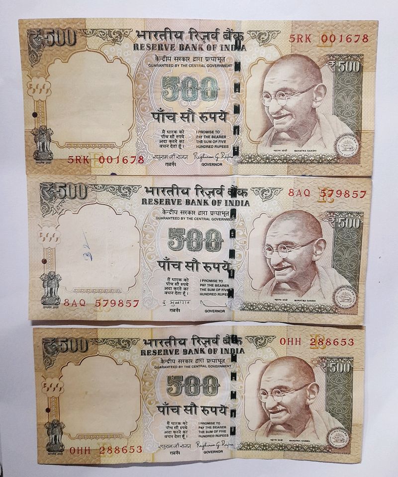 Old 500rs Note 3pcs