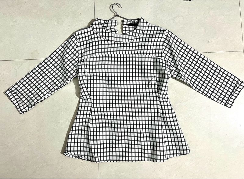 Checkered Peplum Top✨