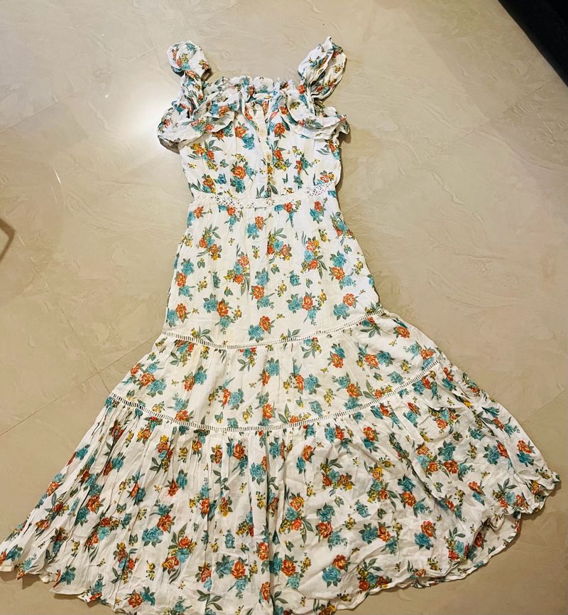 White Floral Summer Dress