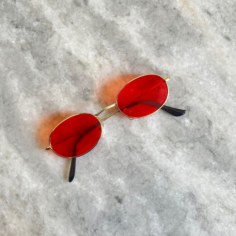 Red Oval Sunglasses